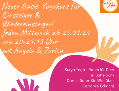 Yoga-Einsteiger-Kurs jeden Mittwoch ab 20.00 Uhr mit Zorica! Einstieg jederzeit möglich!