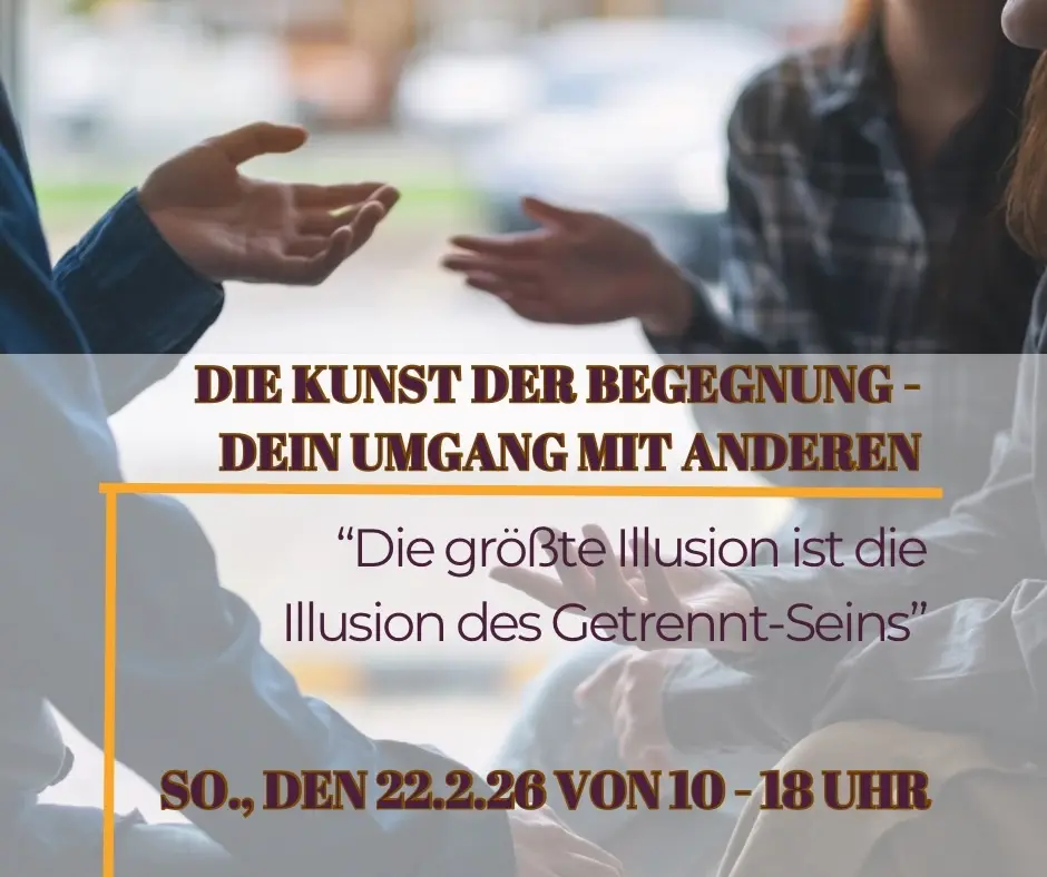 Zwei Hände unterschiedlicher Personen, die sich fast berühren im Hintergrund, davor Titiel, Datum, Uhrzeit